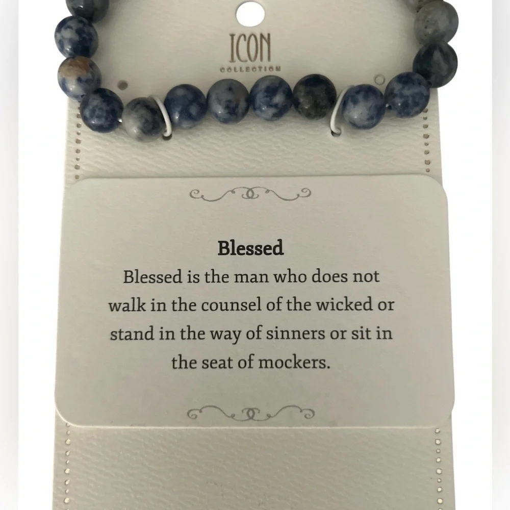 ICON Blue and Silver Beaded Bracelet